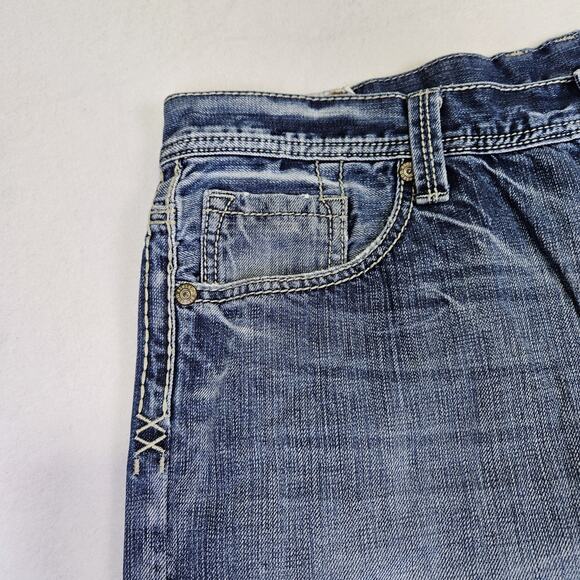 Stetson 1312 Modern Straight Leg Jean Mens 38x29 Blue Western Cowboy Embroidered - Picture 5 of 16